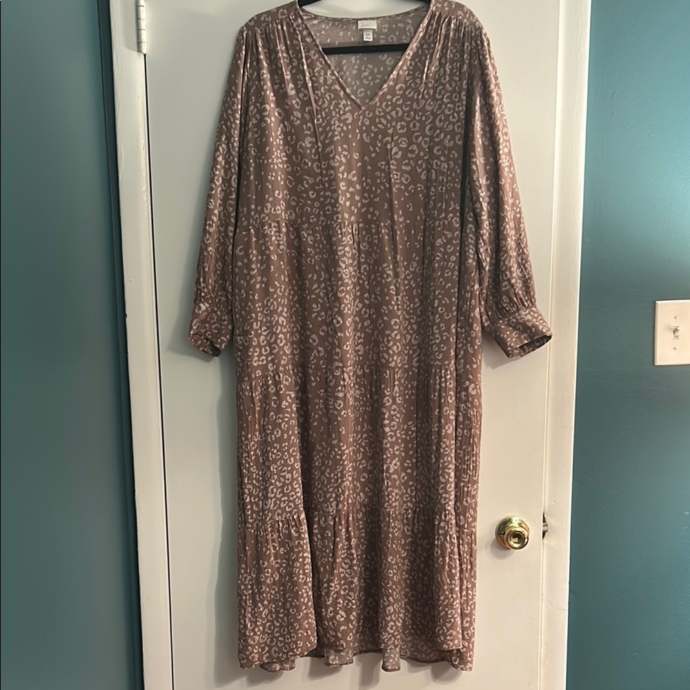 Cute Khaki Leopard Print Dress